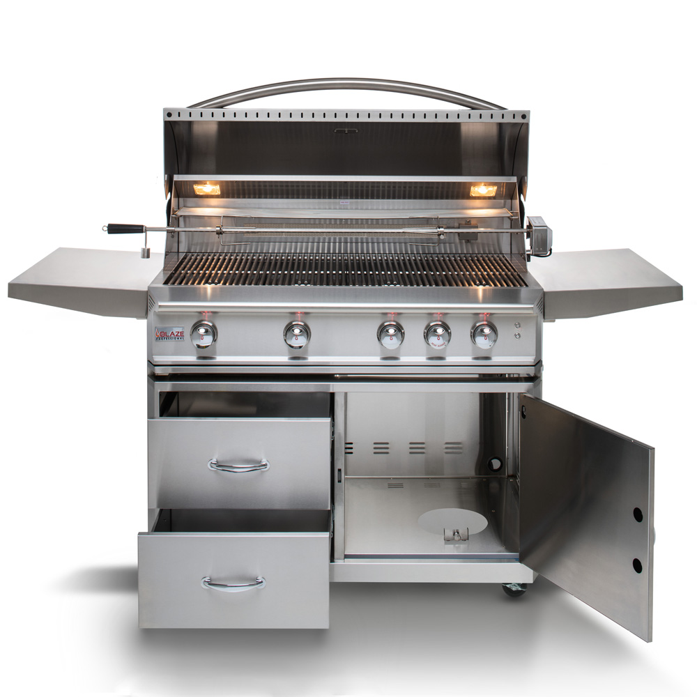 Blaze Professional 44-inch 4 Burner Built-in Gas Grill With Rear Infrared Burner