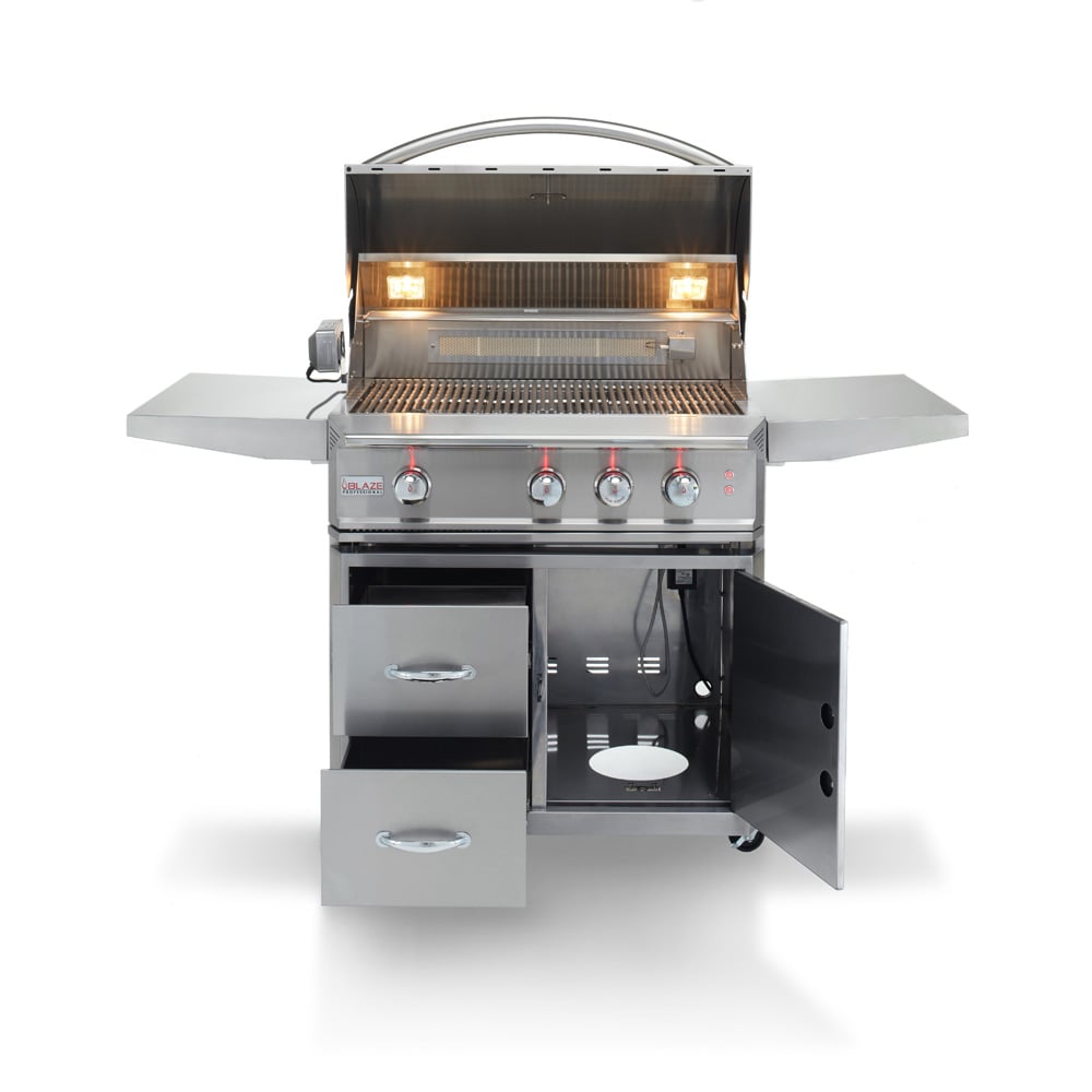Blaze Professional 34-inch 3 Burner Built-in Gas Grill With Rear Infrared Burner